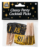 Cocktailprikkers 18 Jaar 6,5cm 50st